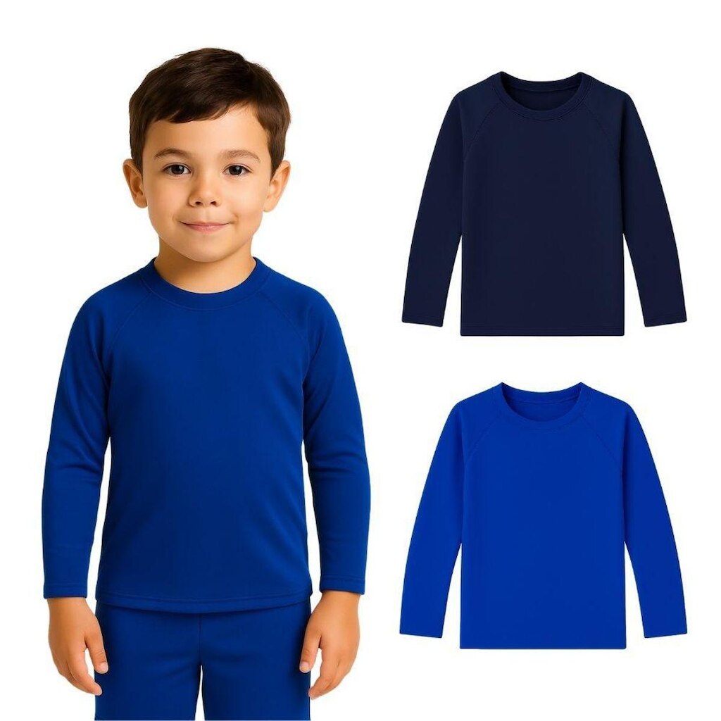 Kit 2 Camisetas Manga Longa Infantil Menino Proteção Solar