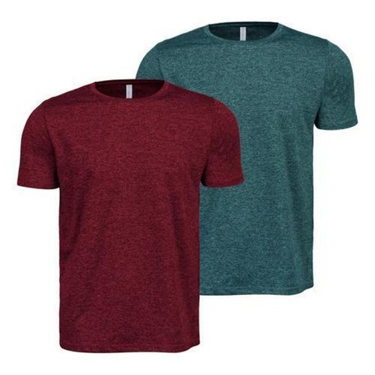 Kit 2 Camisetas Masculina Dry Plus Size Academia Treino Fitness - Vinho+Verde Menor preço em Kit 2 Camisetas Masculina Dry Plus Size Academia Treino Fitness - Vinho+Verde