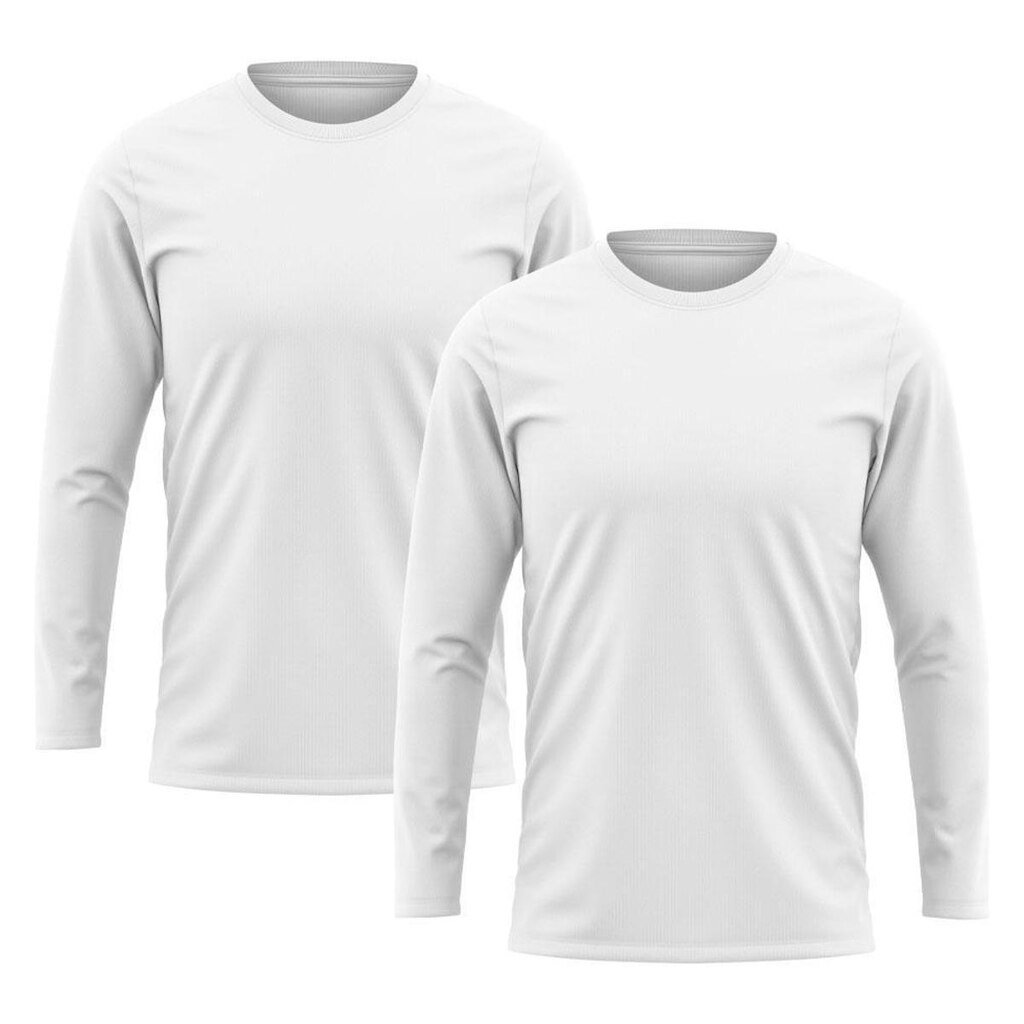 Kit 2 Camisetas Masculina Manga Longa Algodão Premium