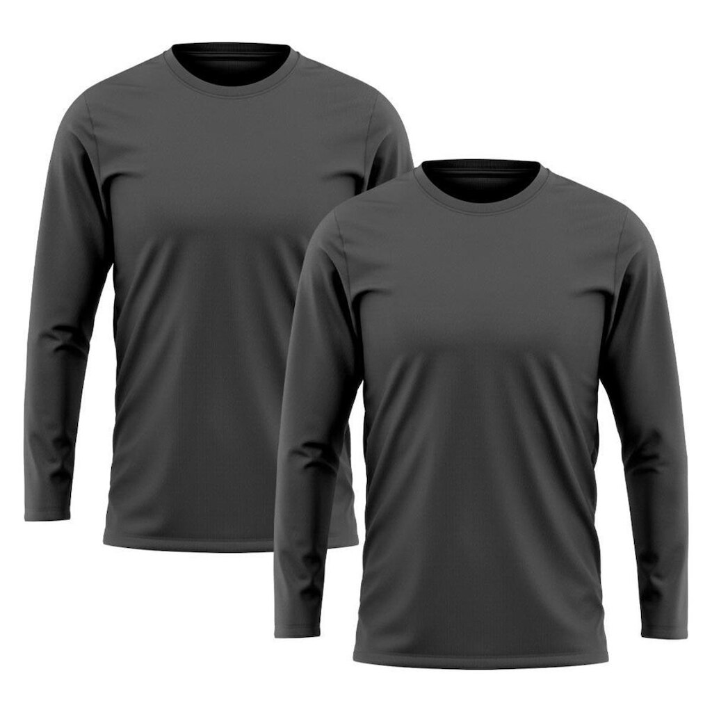 Kit 2 Camisetas Masculina Manga Longa Algodão Premium