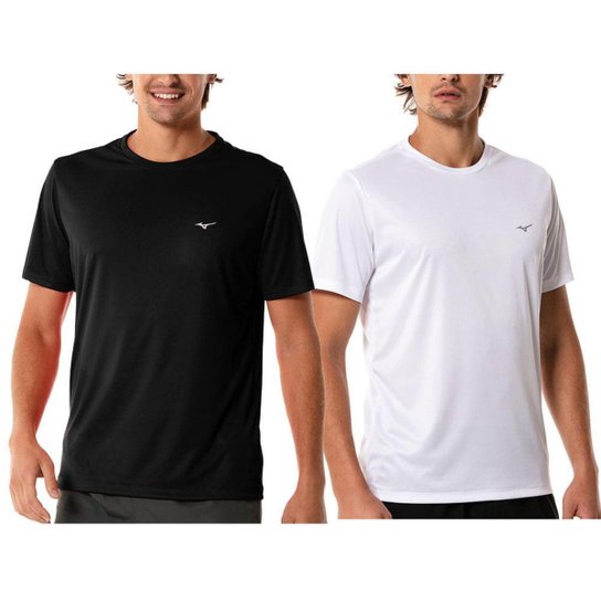 Kit 2 Camisetas Masculinas Mizuno Sportwear - Preto Menor preço em Kit 2 Camisetas Masculinas Mizuno Sportwear - Preto