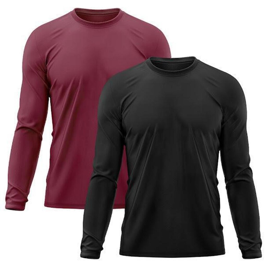 Kit 2 Camisetas Masculinas Proteção Uv Dry Manga Longa