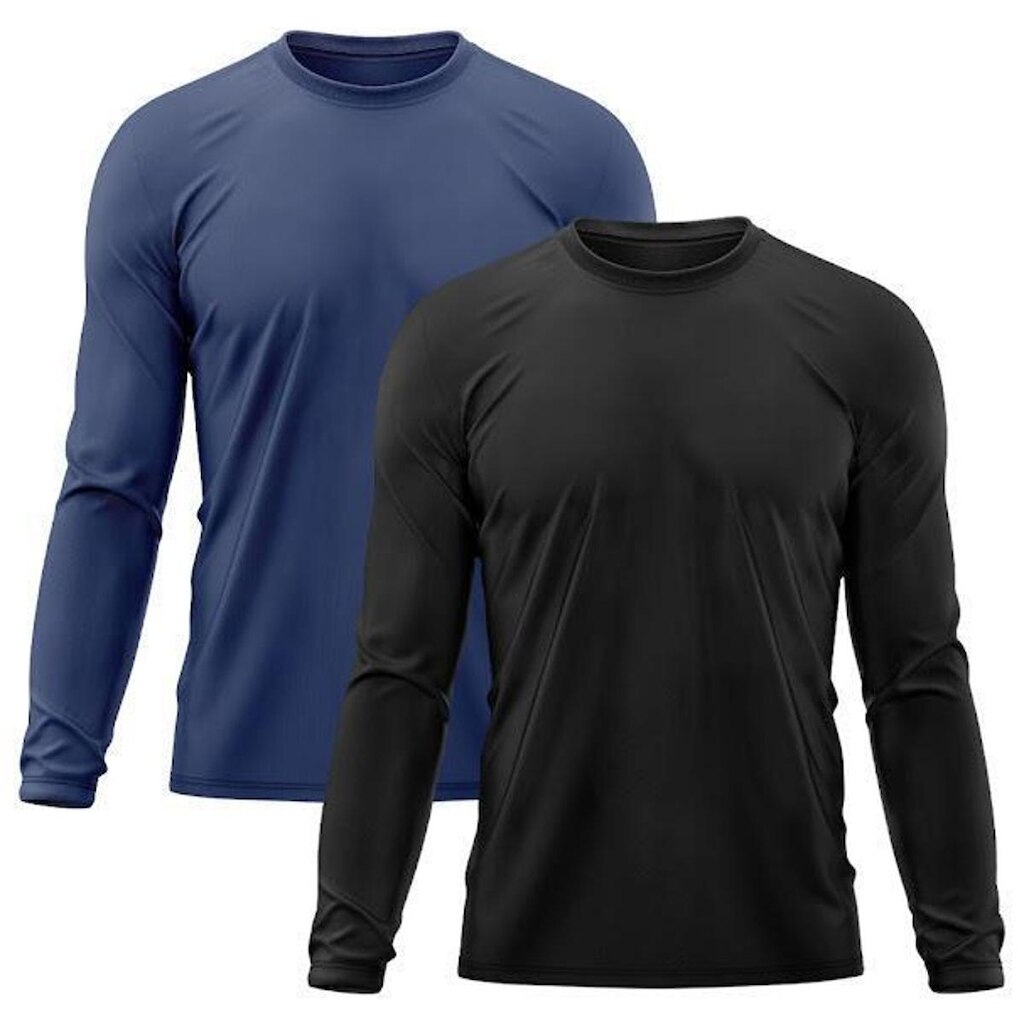 Kit 2 Camisetas Masculinas Proteção Uv Dry Manga Longa