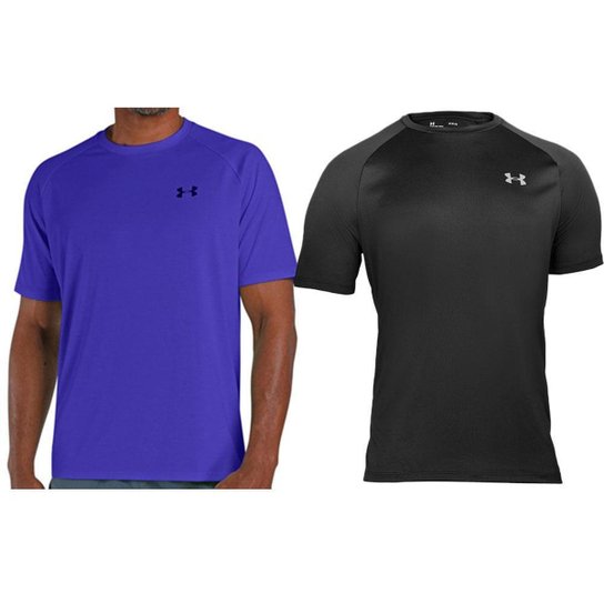Kit 2 Camisetas Masculinas Under Armour Tech 2.0 - Preto Menor preço em Kit 2 Camisetas Masculinas Under Armour Tech 2.0 - Preto