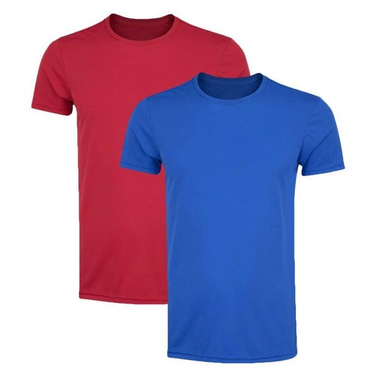 Kit 2 Camisetas PMC Básica Masculina - Vermelho+Azul Menor preço em Kit 2 Camisetas PMC Básica Masculina - Vermelho+Azul