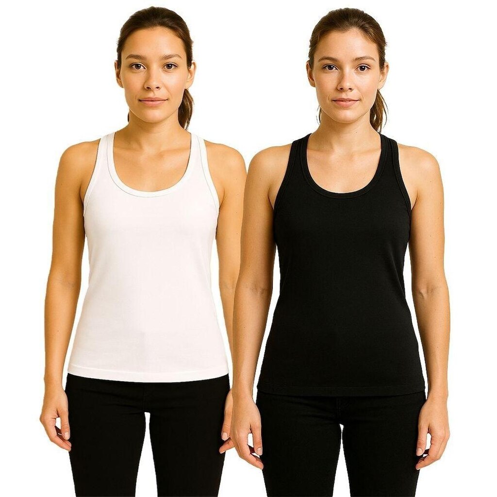 Kit 2 Camisetas Regata Feminina Lisa Dry Academia Fit