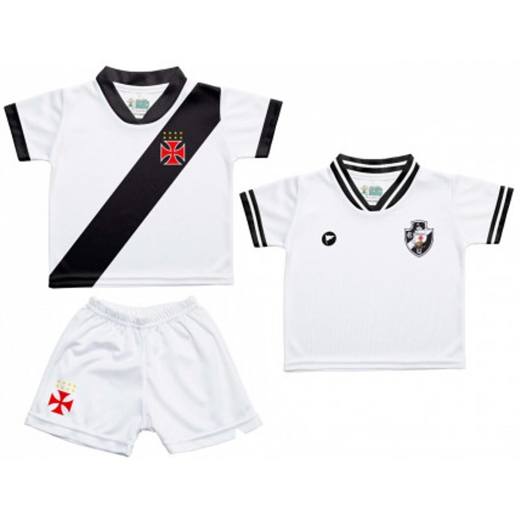 Kit 2 Camisetas + Shorts Vasco Infantil   Torcida Baby