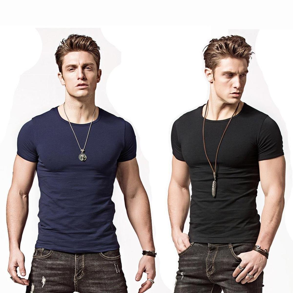 camiseta slim fit masculina