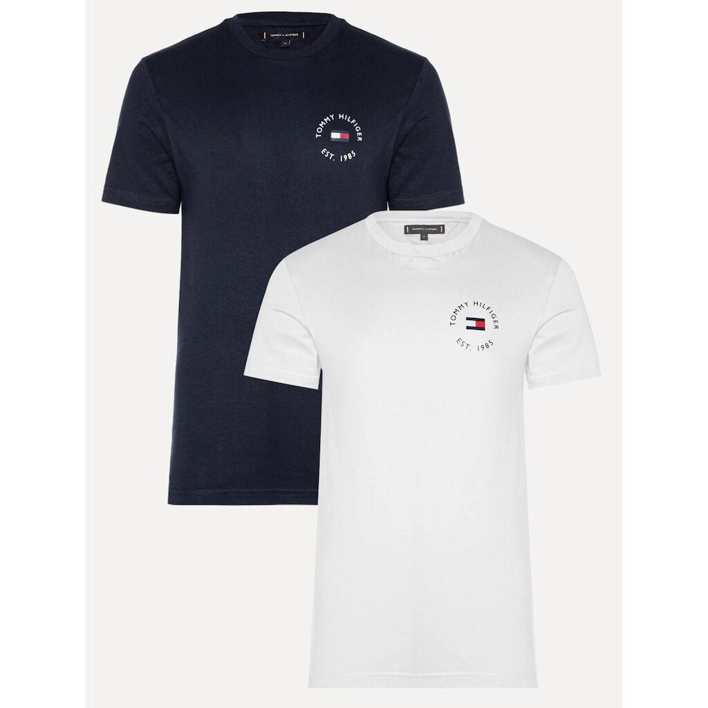 Kit 2 Camisetas Tommy Hilfiger | Roundle Logo Chest Masculinas