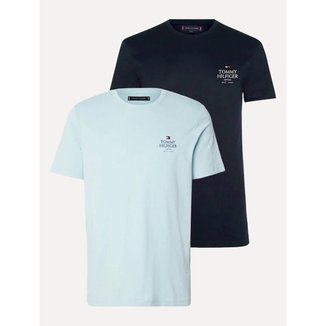 Kit 2 Camisetas Tommy Hilfiger Stack Brand Love Masculina