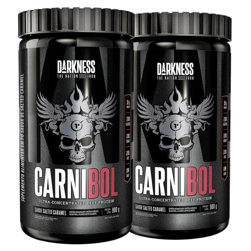Kit 2 Carnibol Proteina Isolado Caramelo 900g - Darkness