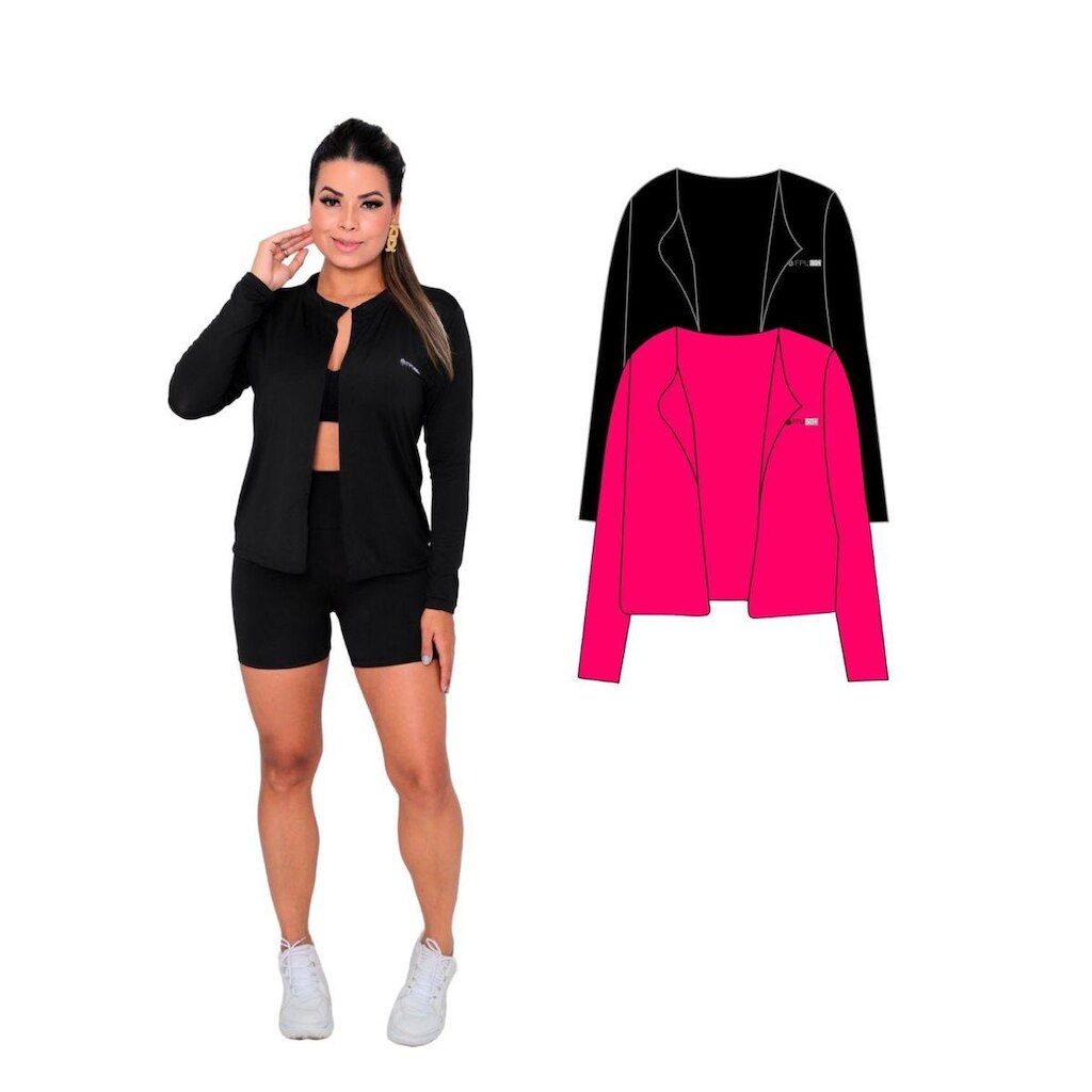 Kit 2 Casacos Camisas Sem zíper com Proteção UV Feminino