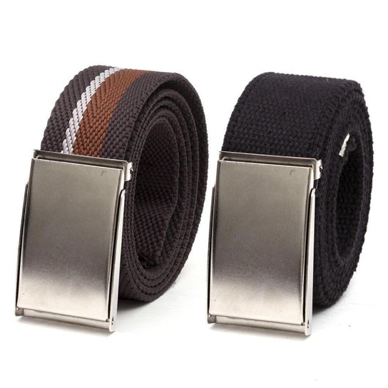 Kit 2 Cintos Masculinos Algodão Poliéster Dia a Dia Conforto - Marrom+Preto Menor preço em Kit 2 Cintos Masculinos Algodão Poliéster Dia a Dia Conforto - Marrom+Preto