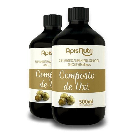 Kit 2 Composto de Uxi Zinco e Vitamina A 500ml Apisnutri Menor preço em Kit 2 Composto de Uxi Zinco e Vitamina A 500ml Apisnutri