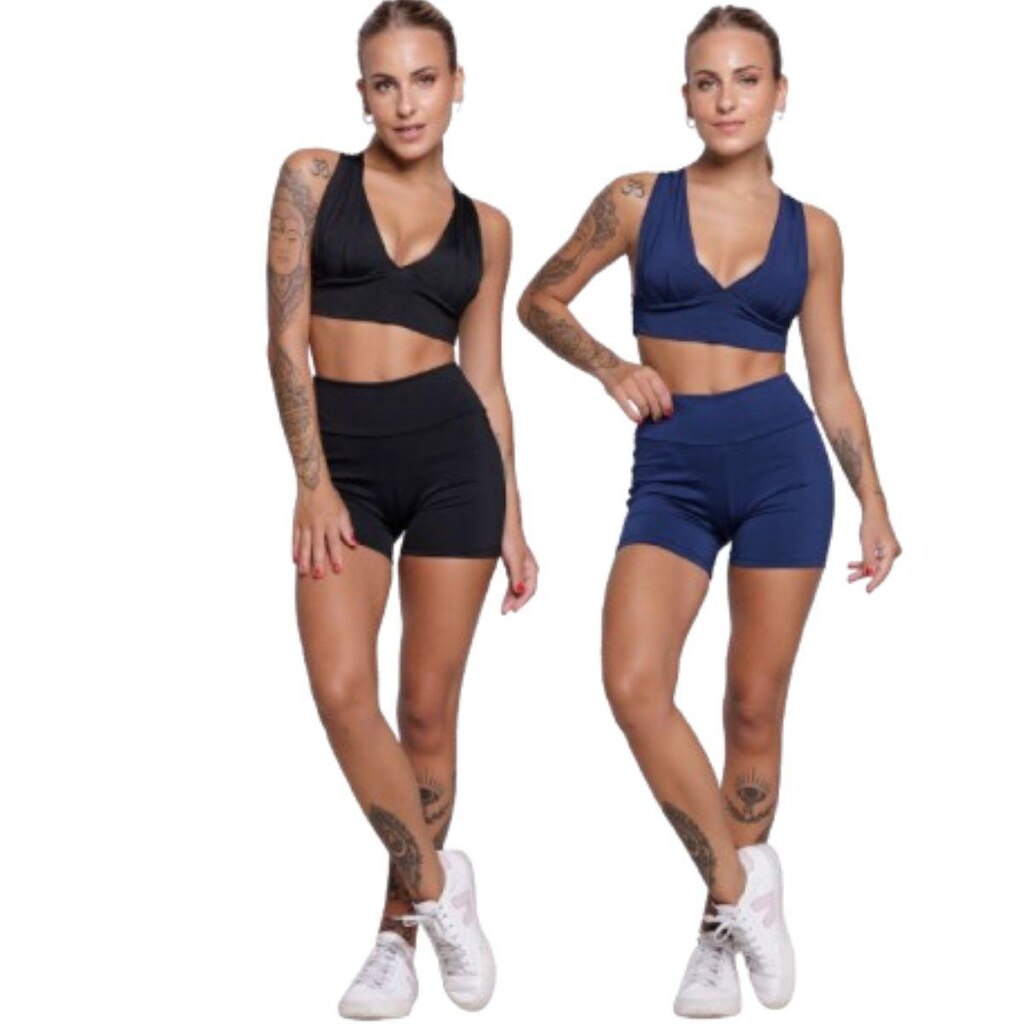 KIT 2 Conjunto Top Bojo E Short Suplex Serra e Mar Moda Fitness
