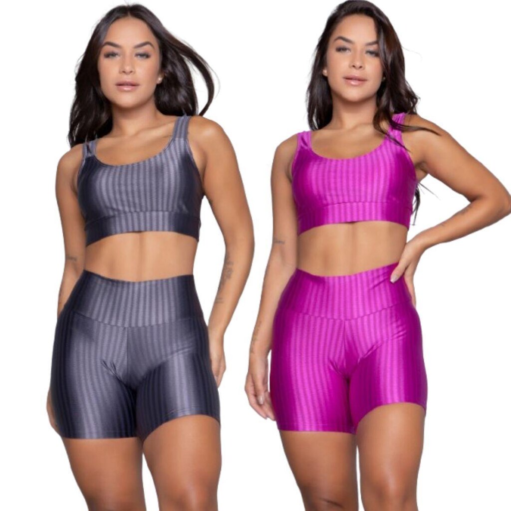 Kit 2 conjuntos de Top e Short New Zig 3D Bella Fiore Feminino