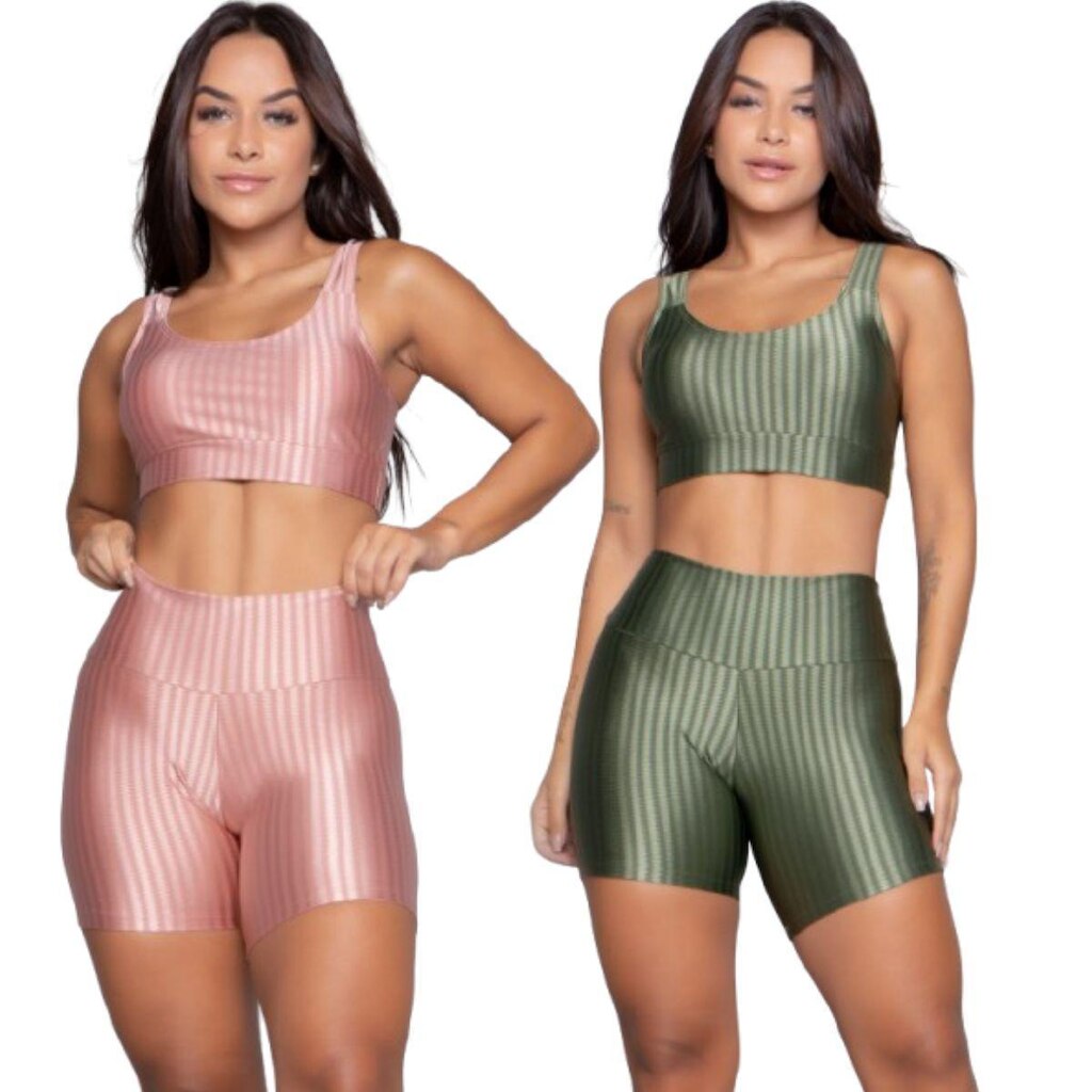 Kit 2 conjuntos de Top e Short New Zig 3D Bella Fiore Feminino