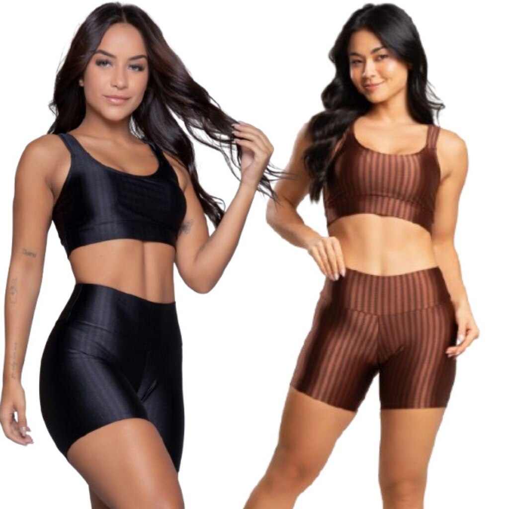 Kit 2 conjuntos de Top e Short New Zig 3D Bella Fiore Feminino