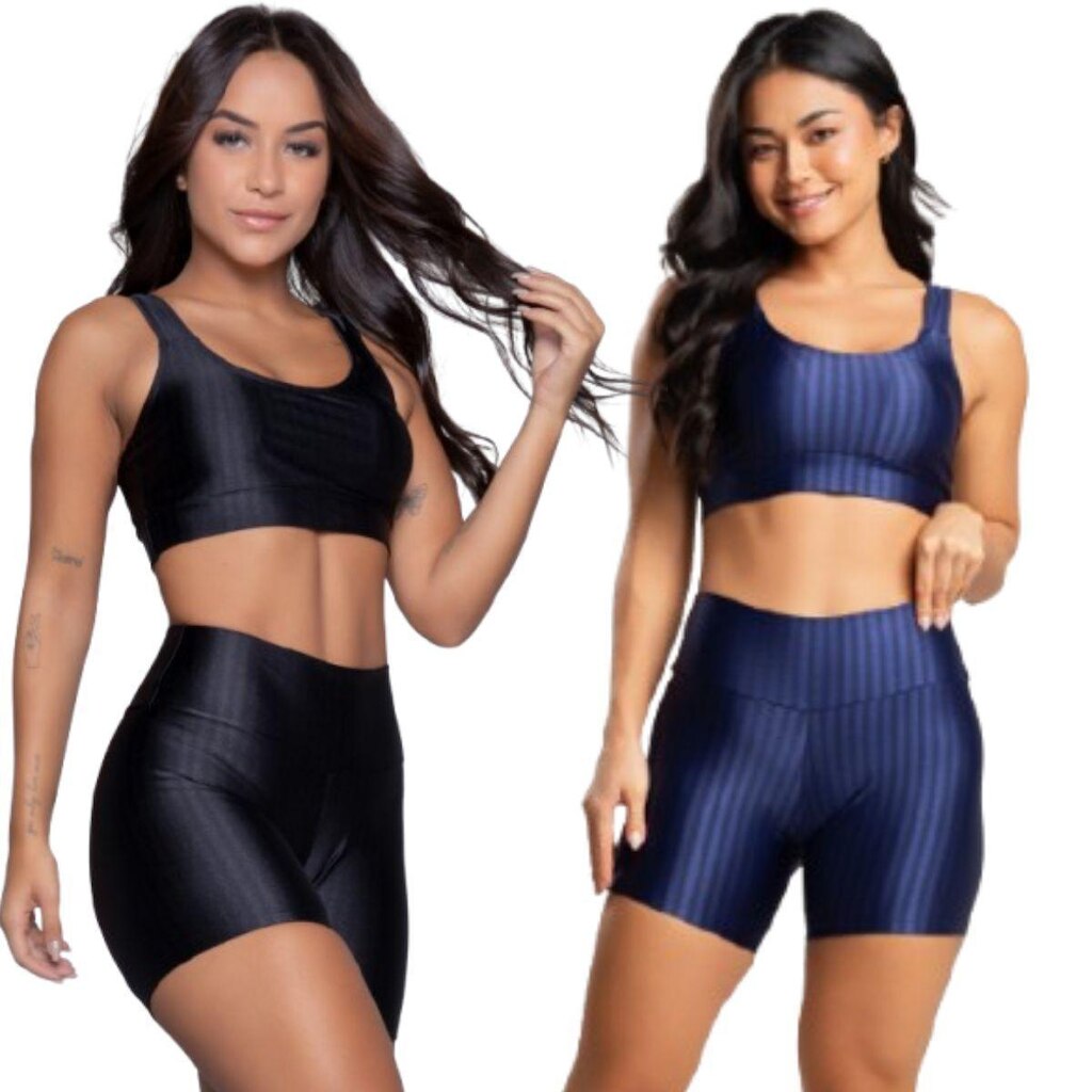 Kit 2 conjuntos de Top e Short New Zig 3D Bella Fiore Feminino