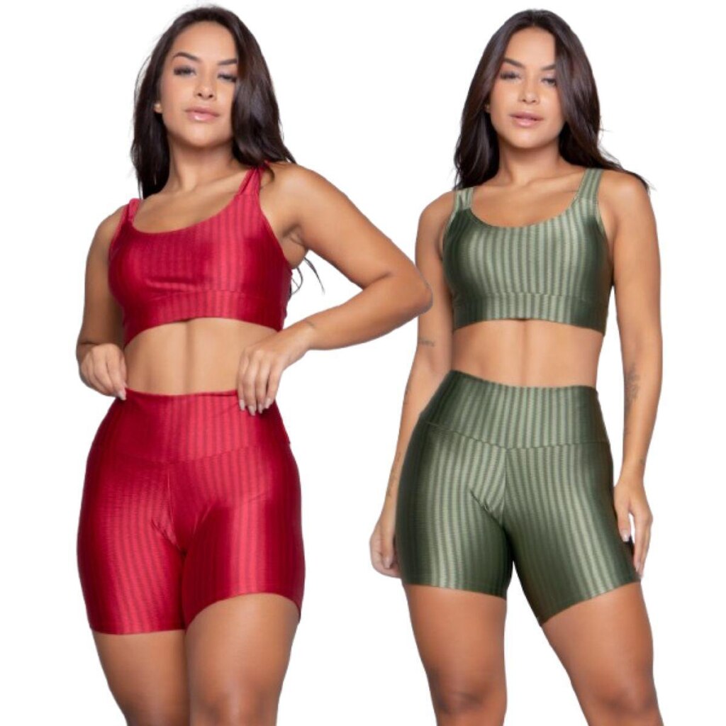 Kit 2 conjuntos de Top e Short New Zig 3D Bella Fiore Feminino