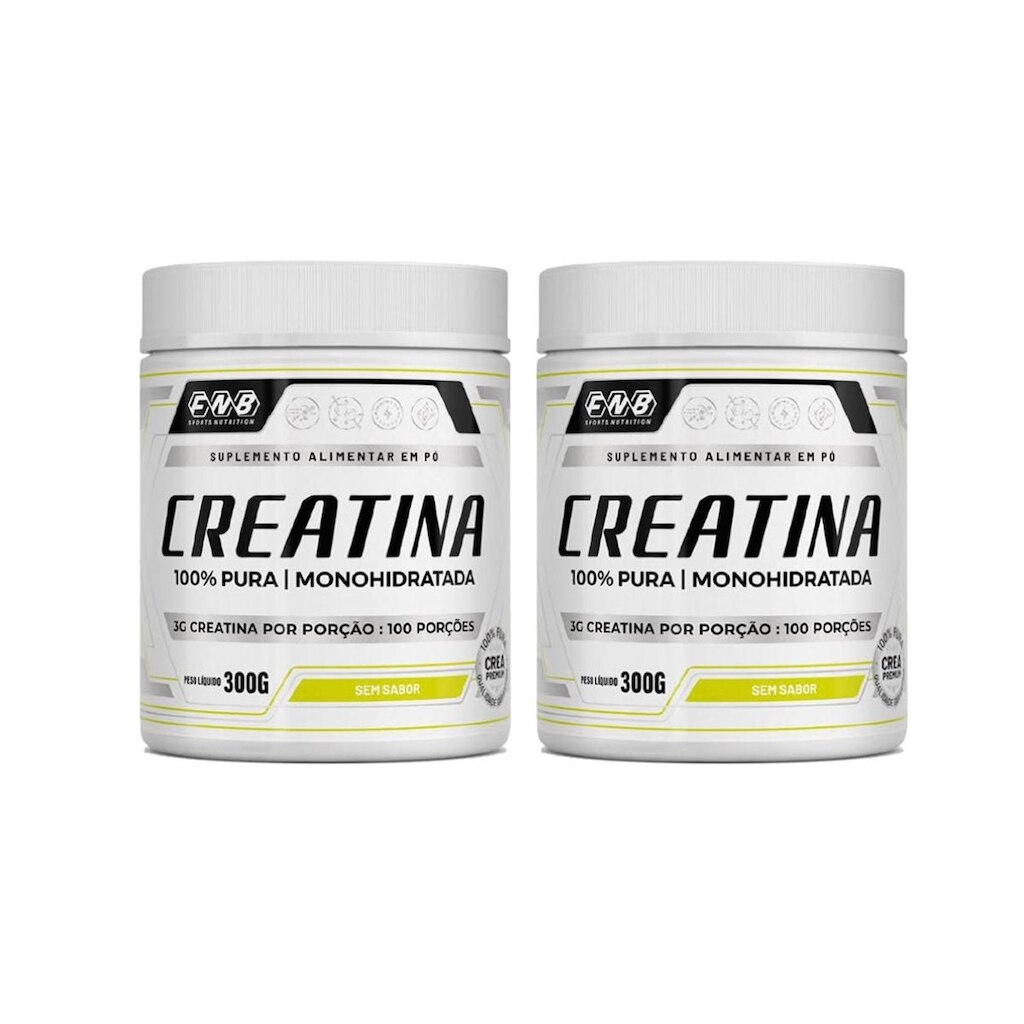 Kit 2 Creatina 100%Pura Monohidratada Sem Sabor 2x300g FNB Sports Nutrition