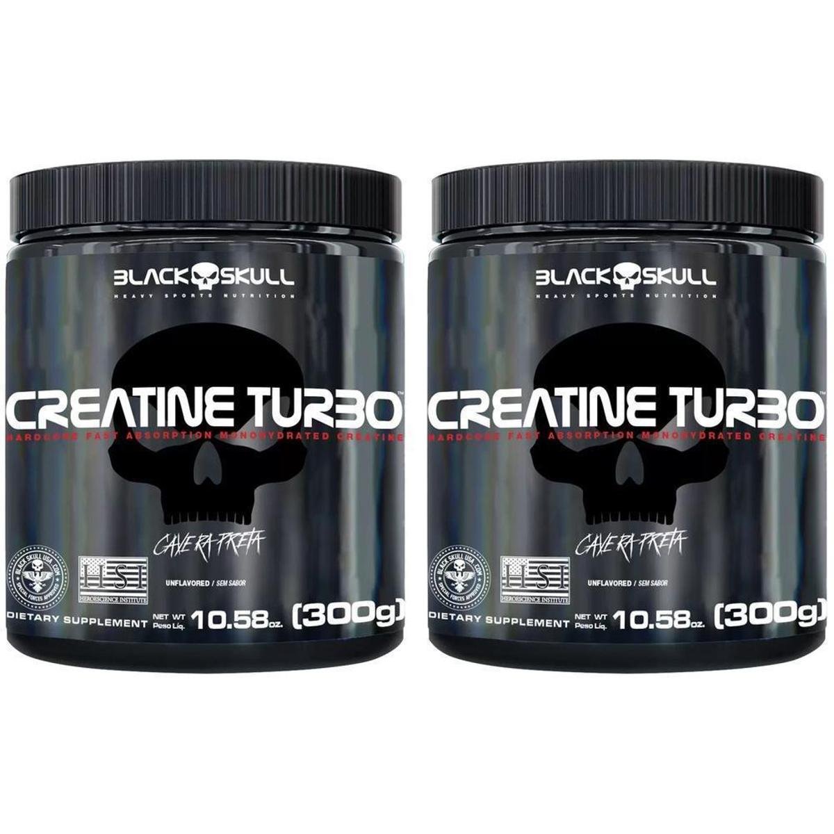 Kit 2 Creatina Black Skull Turbo em Pó 300g Menor preço em Kit 2 Creatina Black Skull Turbo em Pó 300g