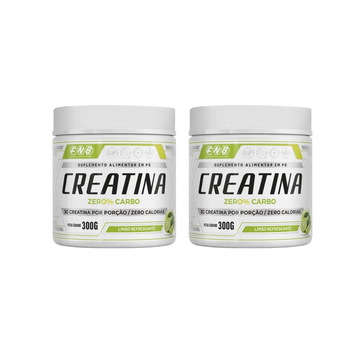 Kit 2 Creatina em Pó Zero Carbo 2x300g Sabor LimãoFNB Sports Nutrition