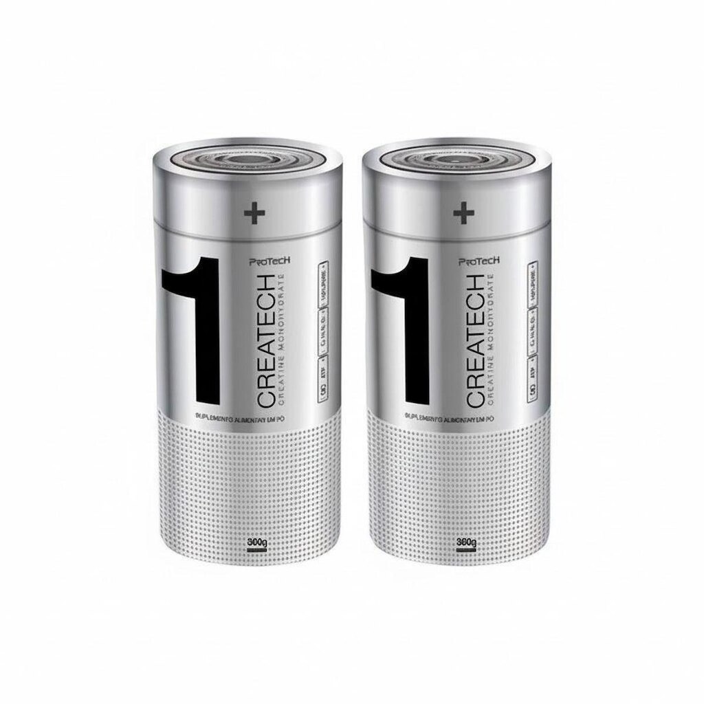 Kit 2 Creatinas Monohidratada Createch 360g Protech Energia | Ganho de Força e Massa Muscular