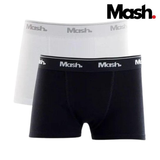 Kit 2 Cueca Boxer Infantil Mash Algodão kids Box Original NF - Preto+Branco Menor preço em Kit 2 Cueca Boxer Infantil Mash Algodão kids Box Original NF - Preto+Branco