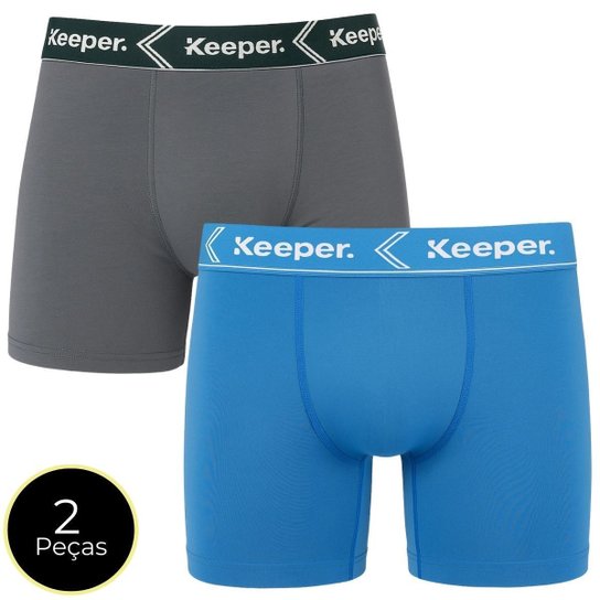 Kit 2 Cueca Boxer Masculina Box Resistente Lisa Keeper Original