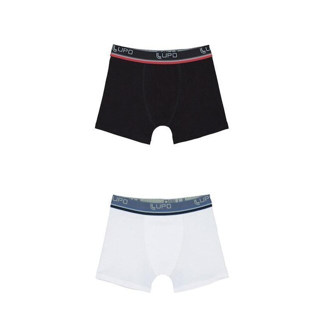 KIT 2 CUECA LUPO BOXER REF: 141KIT2 INFANTIL - Preto Menor preço em KIT 2 CUECA LUPO BOXER REF: 141KIT2 INFANTIL - Preto
