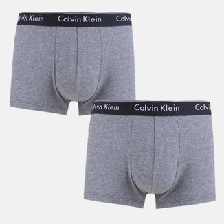 Kit 2 Cuecas Boxer Calvin Klein Trunk Cotton Grafite