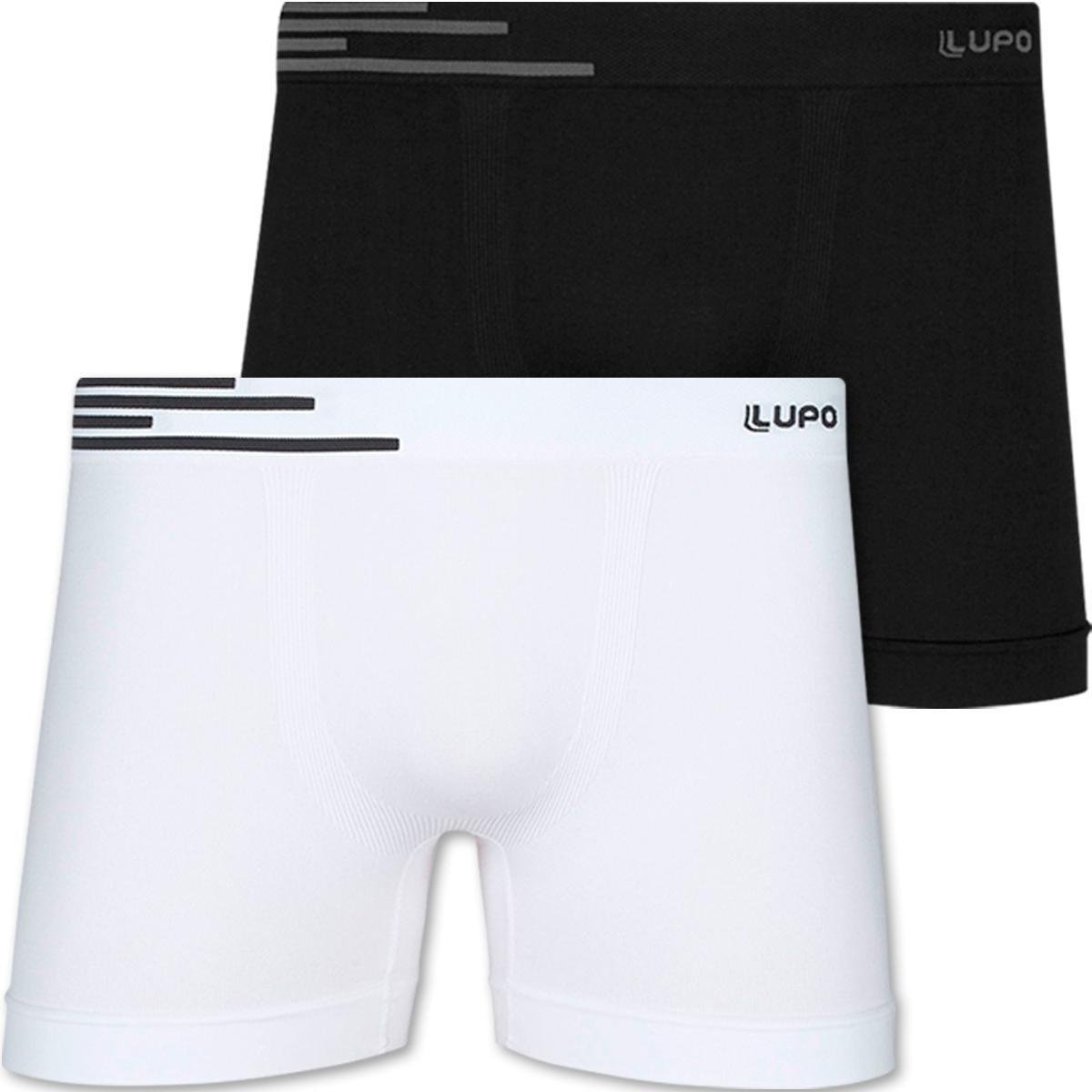 Kit 2 Cuecas Boxer Lupo Original Em Microfibra Cueca Sem Costura Adulto Box Masculina Atacado 436