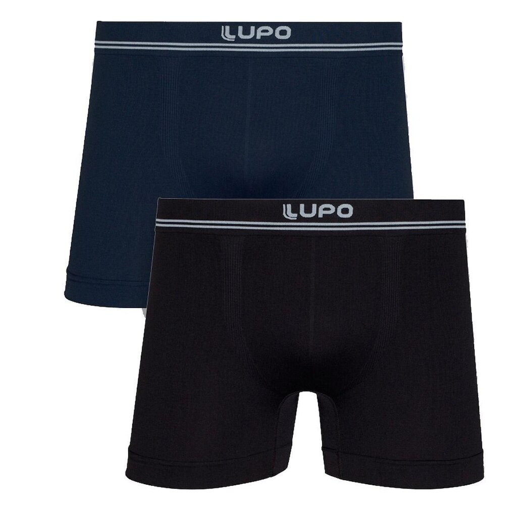 Kit 2 Cuecas Boxer Lupo Sem Costura Microfibra Masculino Box 436