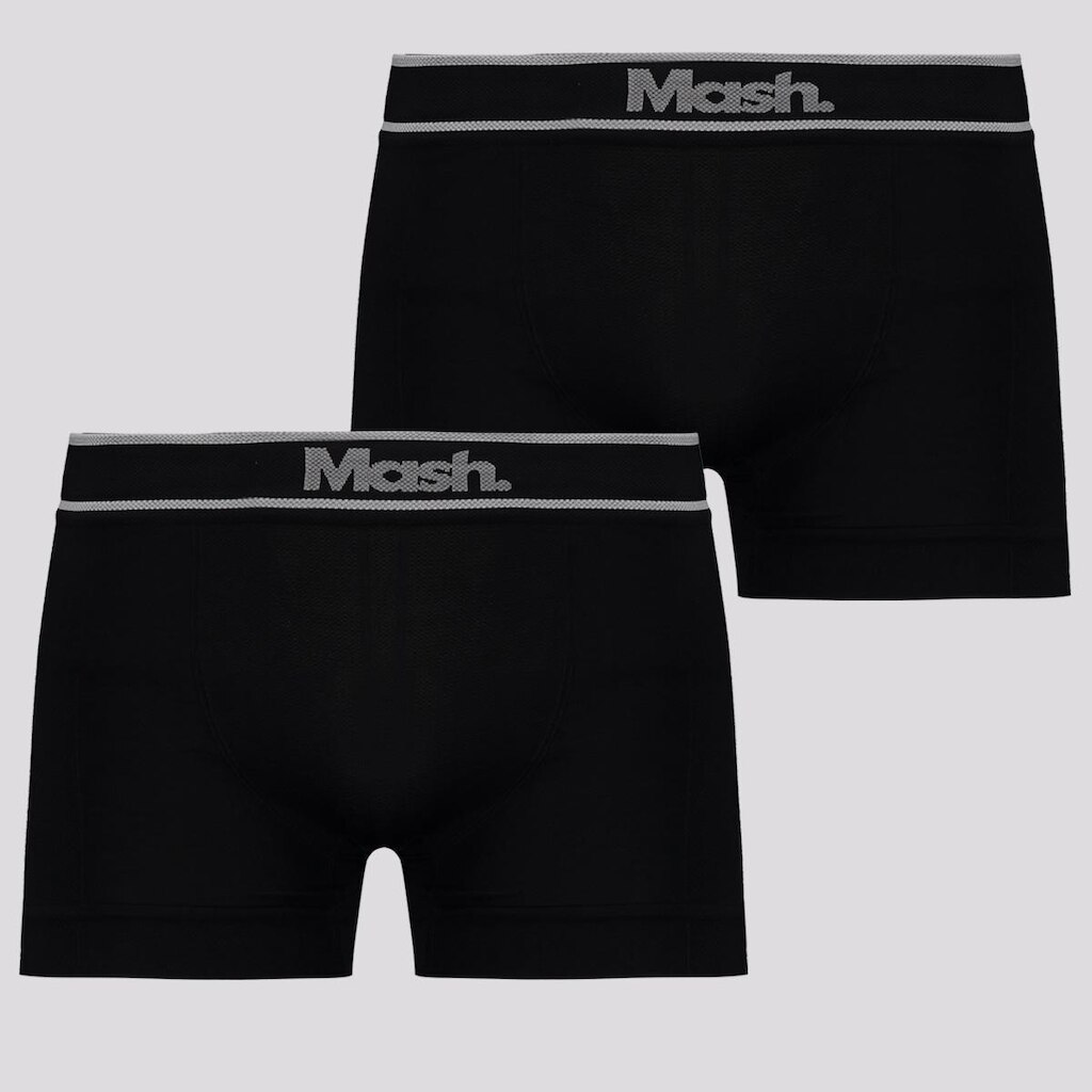 Kit 2 Cuecas Boxer Mash Sem Costura Preta