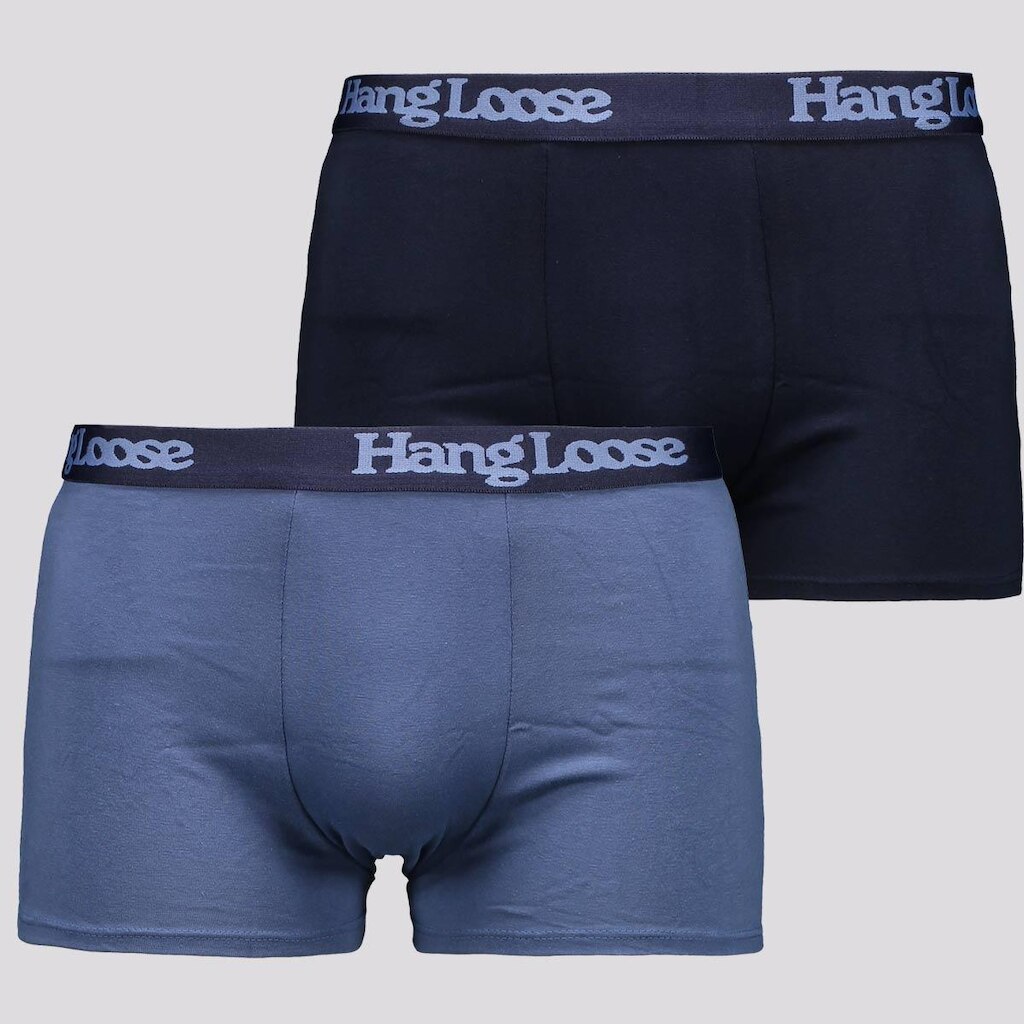 Kit 2 Cuecas Hang Loose Boxer Cot Marinho e Azul Claro