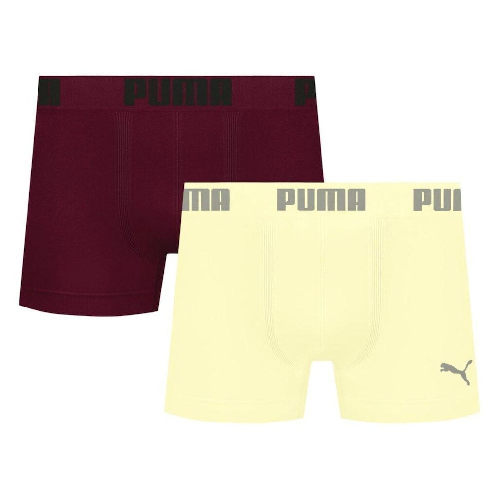 Kit 2 Cuecas Puma Boxer Sem Costura Masculina - Amarelo M