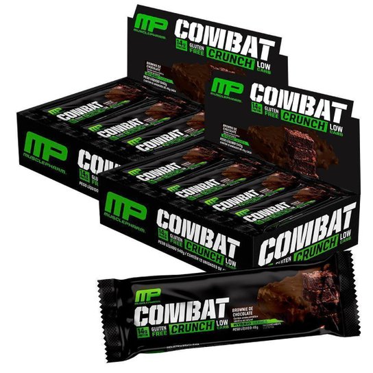 Kit 2 Cx Barrinha de Proteína Combat Crunch C/ 12 Uni - MusclePharm Menor preço em Kit 2 Cx Barrinha de Proteína Combat Crunch C/ 12 Uni - MusclePharm