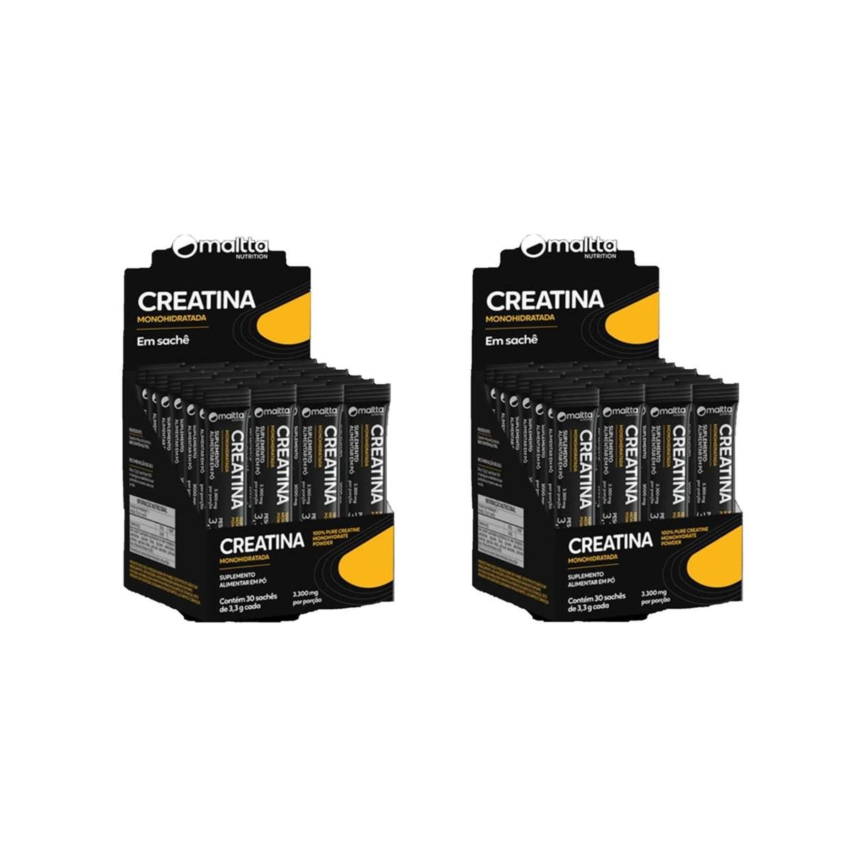 Kit 2 Display Creatina em pó com 2x30 sachês de 3,3g cada Maltta