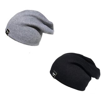 Kit 2 Gorros Toucas Brohood Canelado Preto Cinza