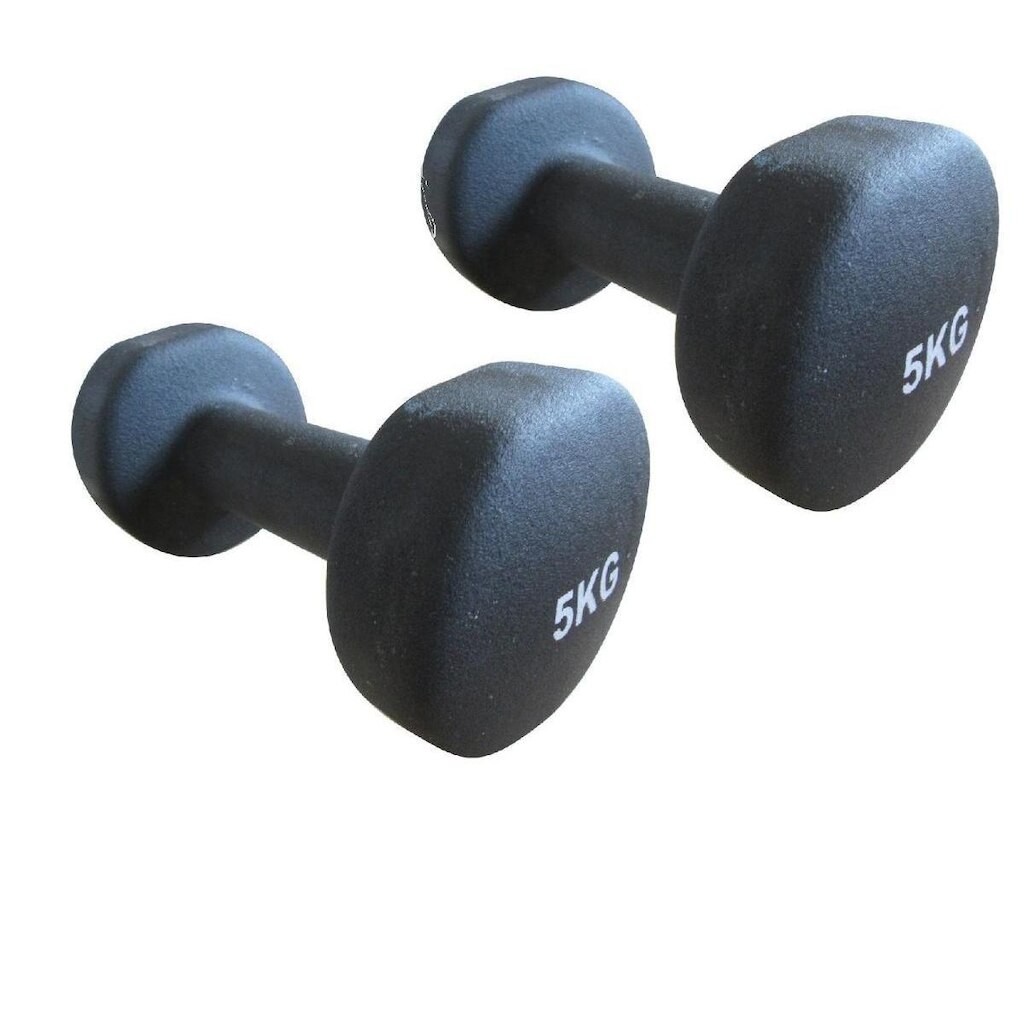 Kit 2 Halteres Em Ferro Fundido Revestido com Neoprene Pelegrin 5kg