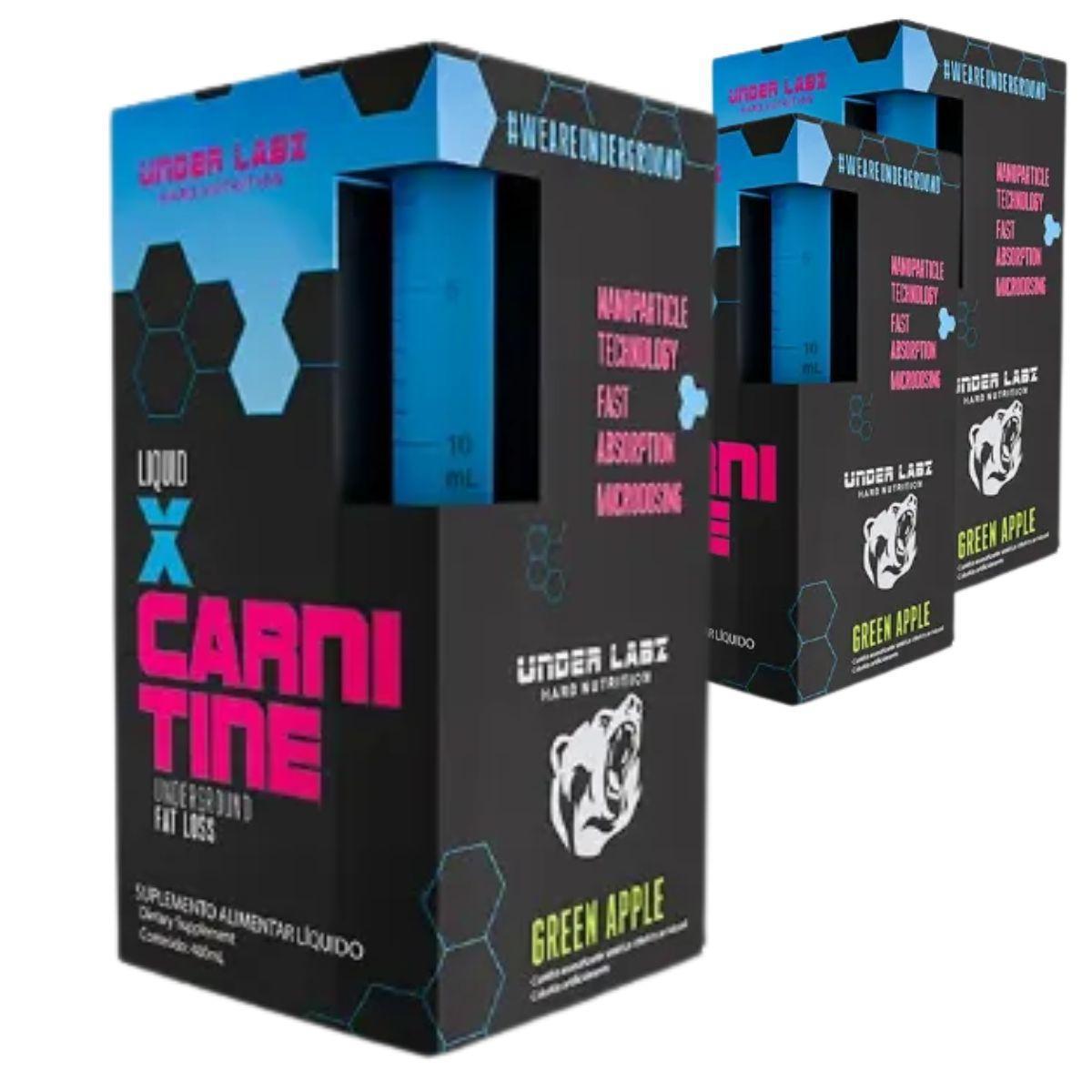 Kit 2 L-Carnitina Liquida X-Carnitine 2000mg Under Labz