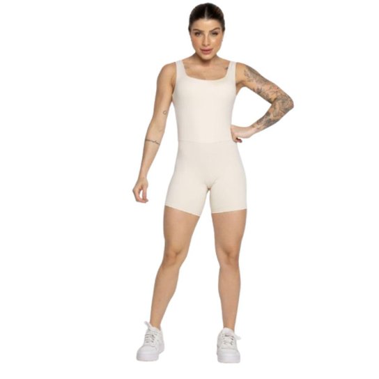 KIT 2 Macaquinho Smart Serra e Mar Decote Em U Roupa Para Treino Academia Moda Fitness