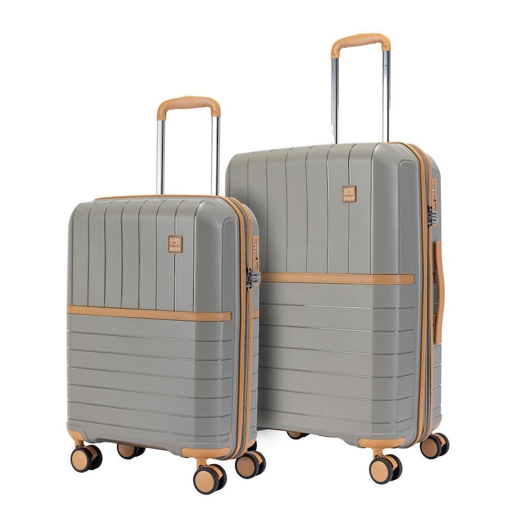Kit 2 Malas Cinza Bordo Primicia Viagem Original Rodinhas 360 Anac