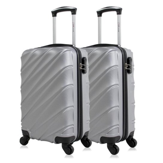 Kit 2 malas de viagem bordo Pequena Havana Prata