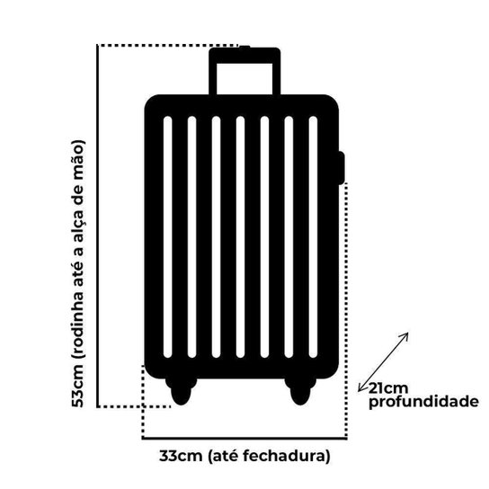 Kit 2 malas de viagem bordo Pequena Havana Prata