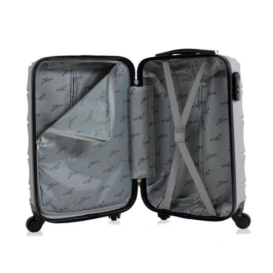 Kit 2 malas de viagem bordo Pequena Havana Prata