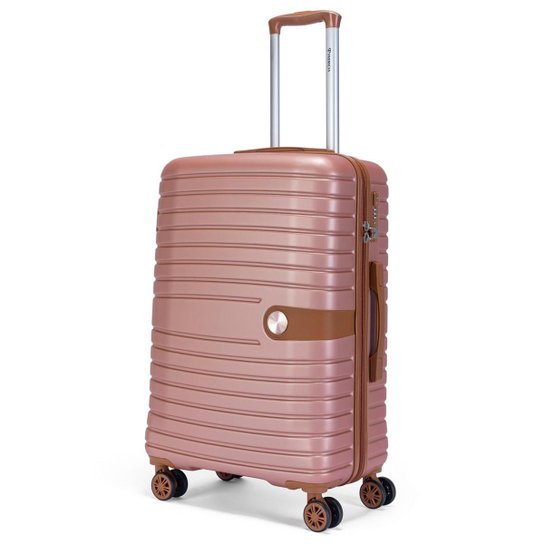 Kit 2 Malas Rosa Viagem Com Rodinha 360 Puxador Viagem TSA