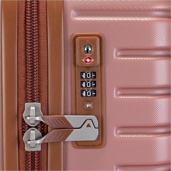 Kit 2 Malas Rosa Viagem Com Rodinha 360 Puxador Viagem TSA