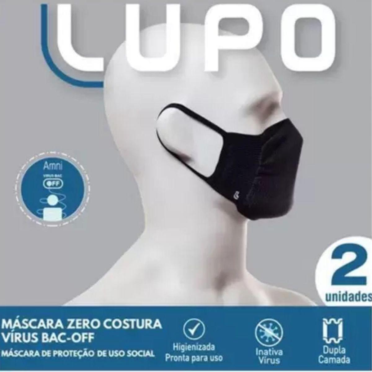 Kit 2 Mascara Lupo Fit Virus Bac Off Preto Menor preço em Kit 2 Mascara Lupo Fit Virus Bac Off Preto